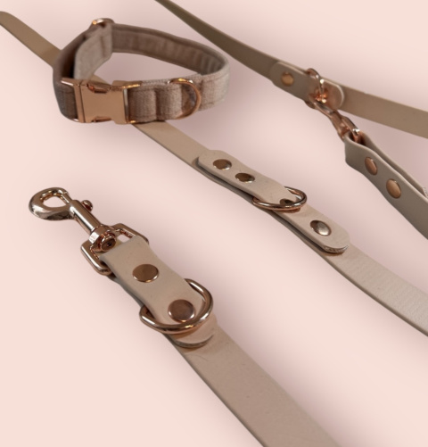 Perłowy róż/Nude Smycz Biothane ®