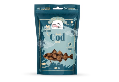 Syta Micha Fish & Seafood Przysmaki z dorszem dla psa 80g